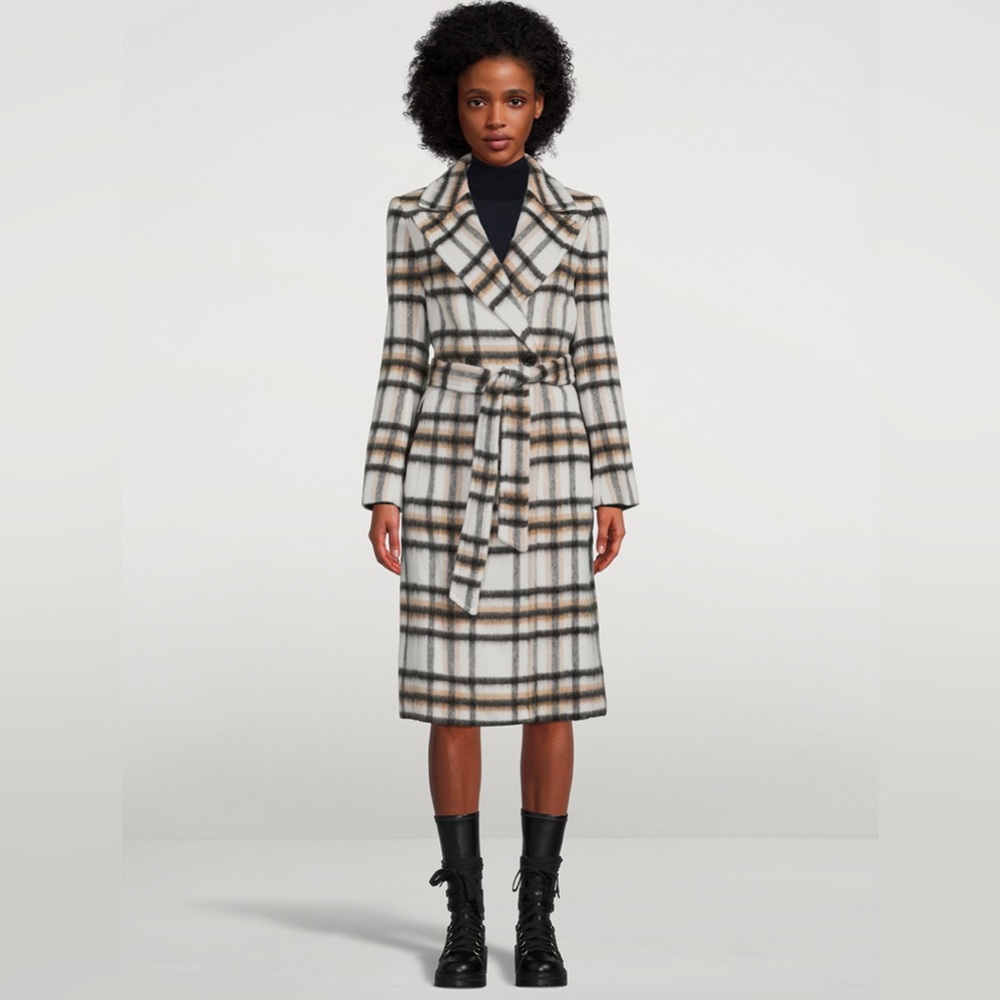mackage Sienna Wool-Blend Belted Coat
